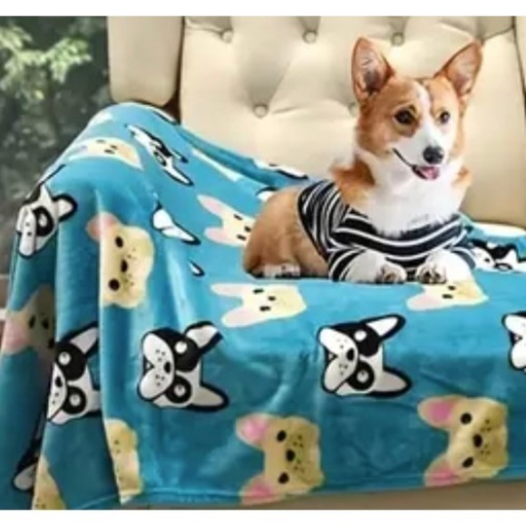 Manta Suave Y Cálida Para Mascotas Tamaño Grande Color Aguamarina 110 x 80 cm - Picture 2 of 9